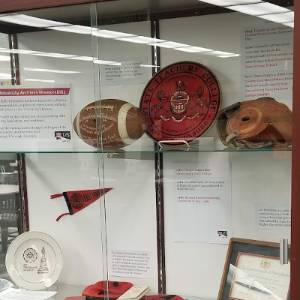 ESU materian in a trophy case