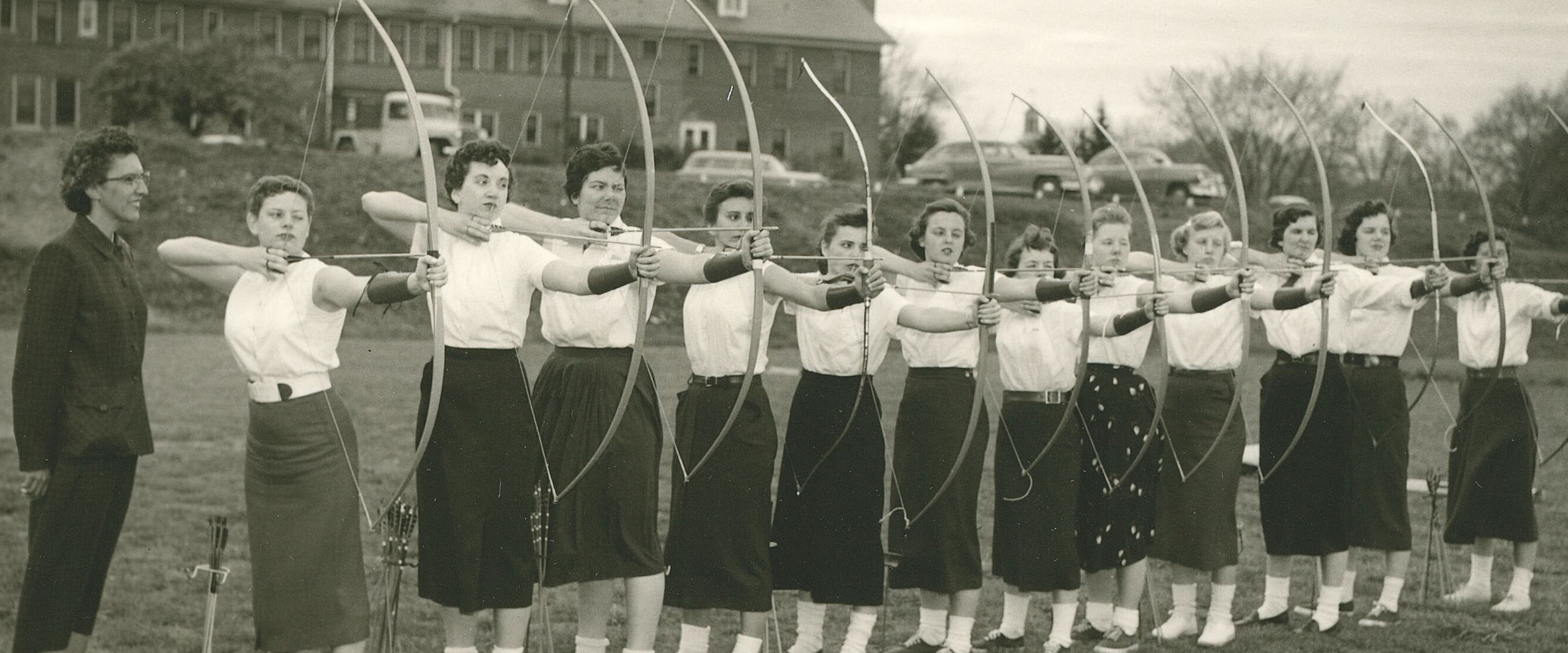 Old photo of student archers