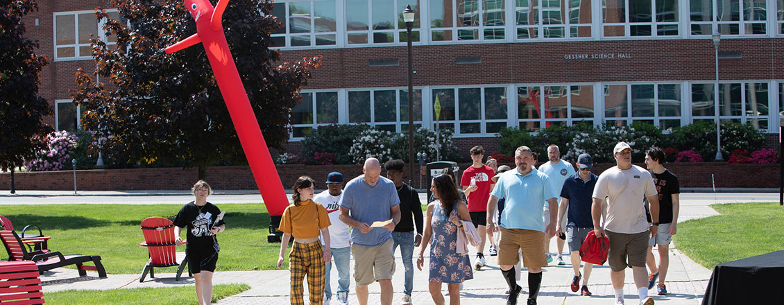 students at open house