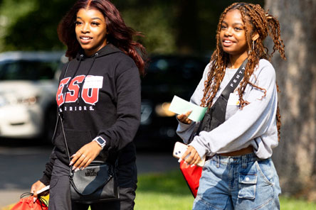 students walking