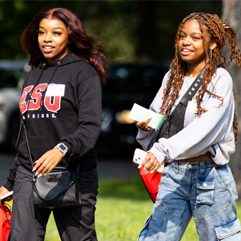 students walking