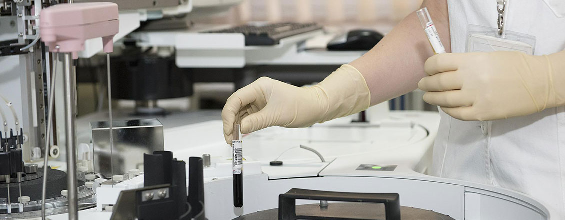 female student doing experiments