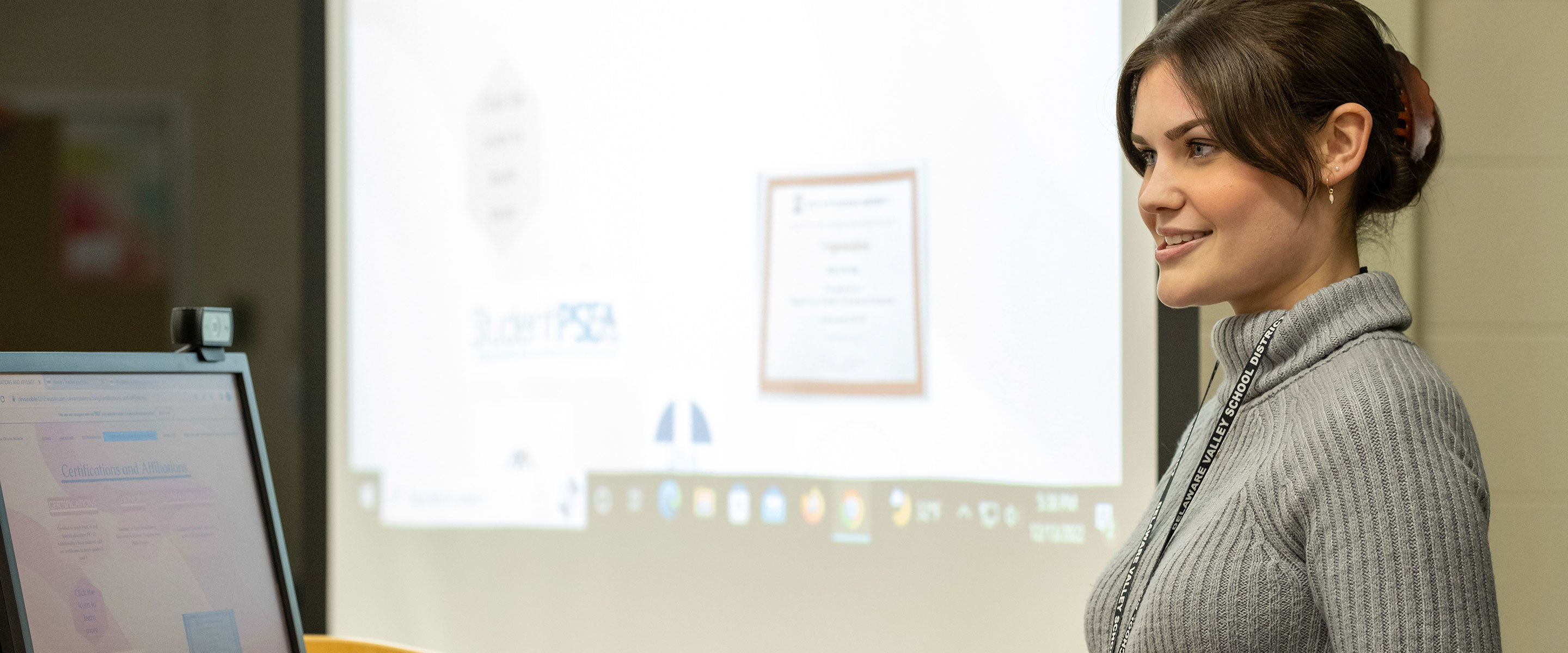 teacher in front of class