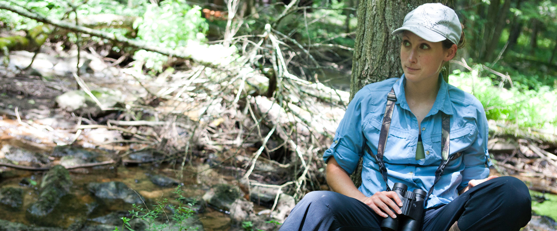 Student in the forest