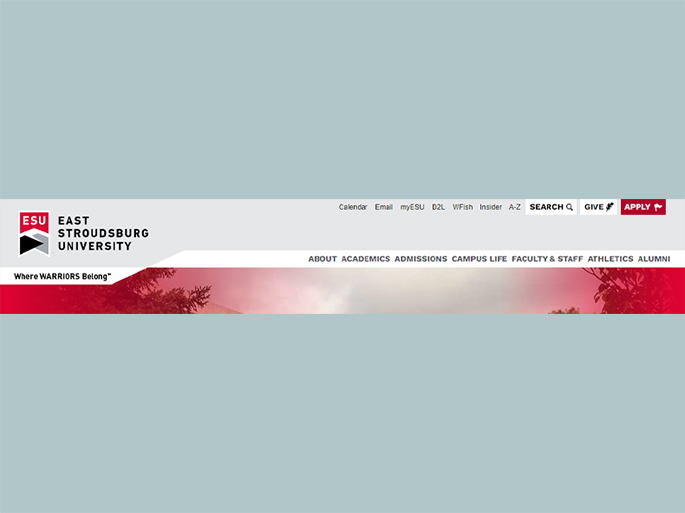 ESU website sitewide header section