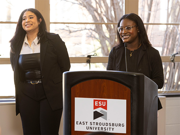 Students presenting at Work-Based Learning Kickoff