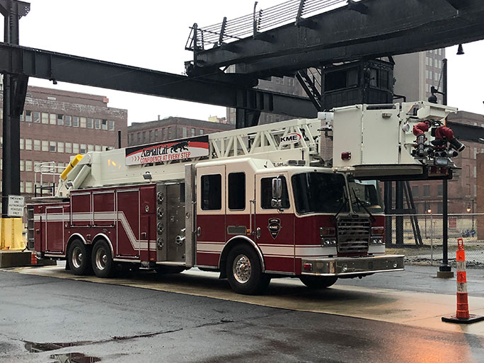 The red fire engine is well-known and is iconic to Carbon County.