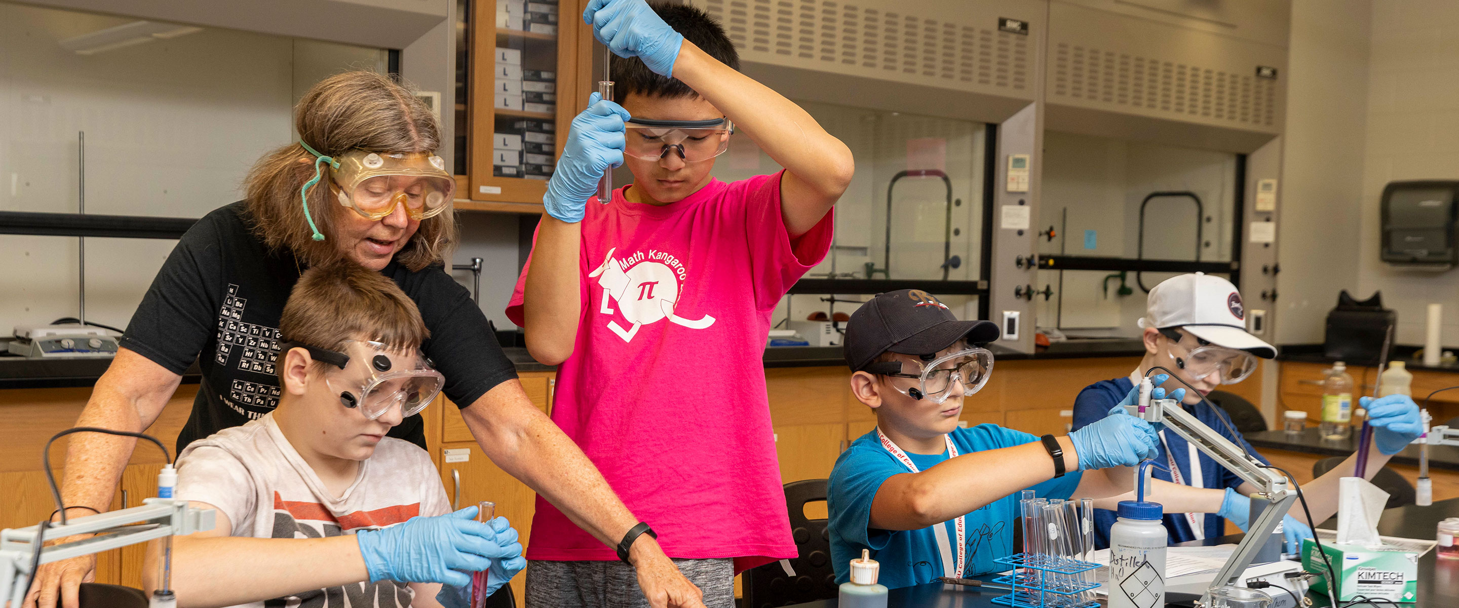 kids in a chemistry lab