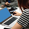 Woman using a laptop
