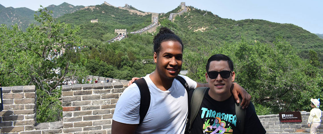 Students on the Great Wall of China