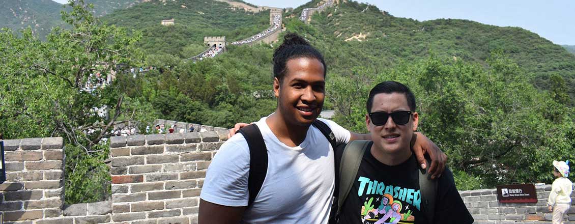 Students on the Great Wall of China