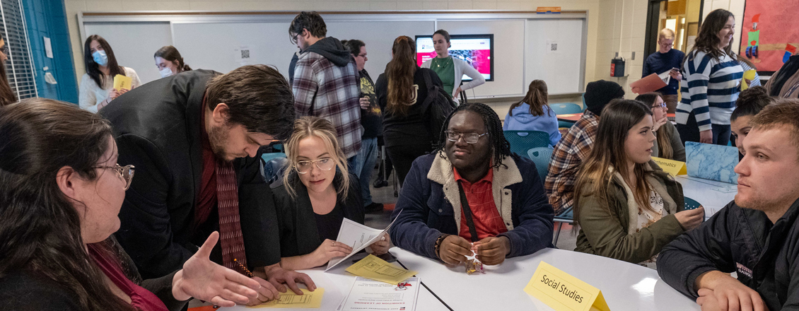 students sitting at table