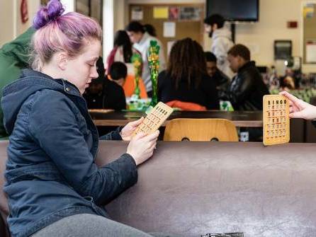 Student play a game alone