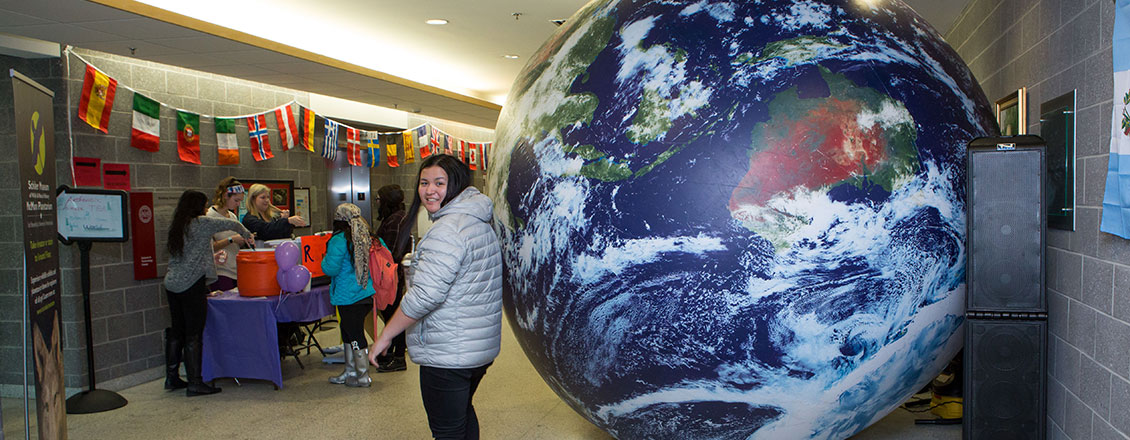 large blow up world globe
