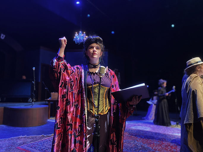 An actor performing in costume