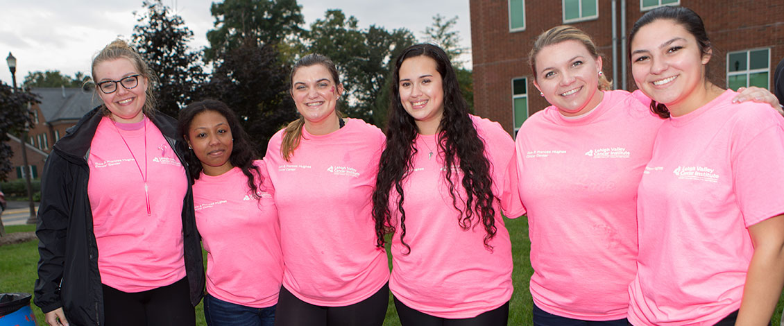 Wellness Education and Prevention students and staff at the Pink Light Walk
