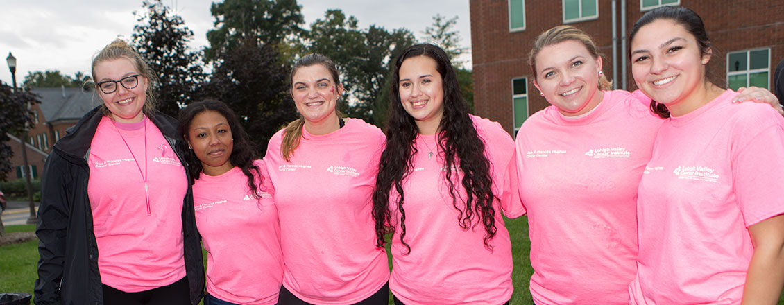 Wellness Education and Prevention students and staff at the Pink Light Walk